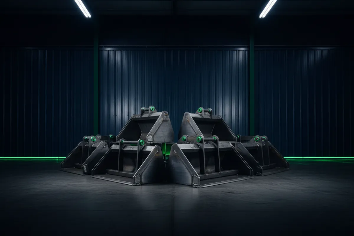 Excavator buckets, thumbs, and rippers
